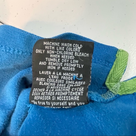 Volcom Blue Mens Large Size Polo Shirt with Zig Zag Cross Stitch Hems - Picture 6 of 6